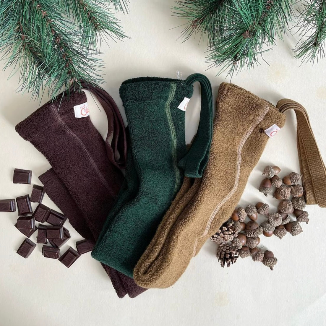 Retro Teddy Footless Tights With Braces - Acorn Brown [SILLY Silas]