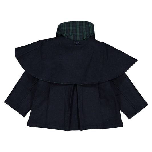 Coat AMOVIBLE cape SHERLOCK- Blue mostly wool [Maison Marelle](25AW Drop1)