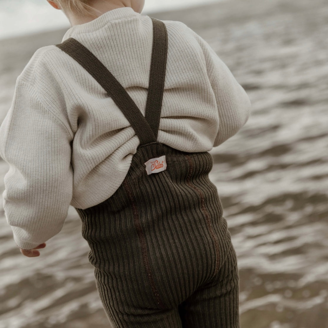 Hippy Footless Tights With Braces - Seaweed Brown [SILLY Silas]