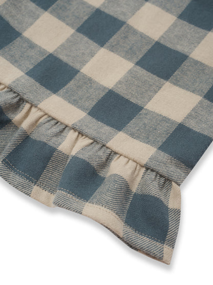 Fog Blue Gingham Frill Culottes [Organic Zoo](26AW)drop1