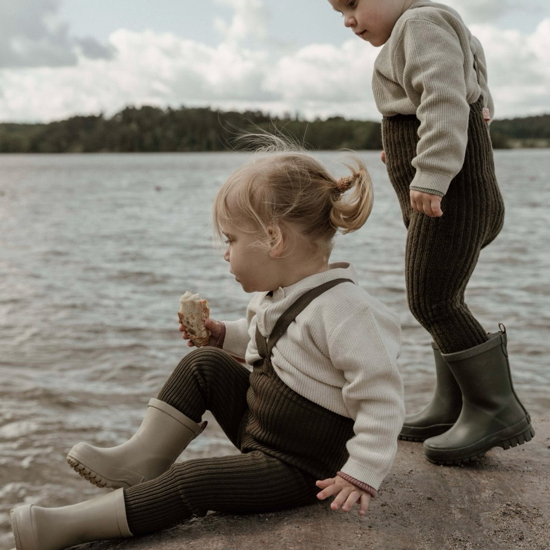 Hippy Footless Tights With Braces - Seaweed Brown [SILLY Silas]