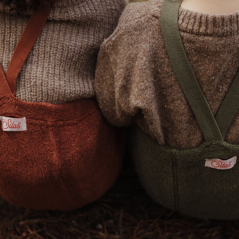 Retro Teddy Footless Tights With Braces - Cinnamon [SILLY Silas]