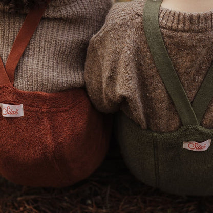 Retro Teddy Footless Tights With Braces - Cinnamon [SILLY Silas]