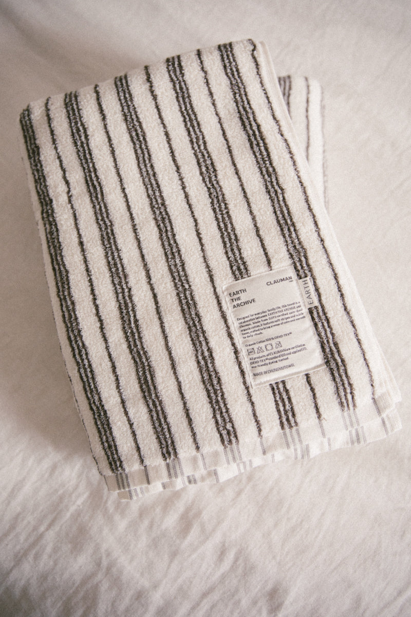 Organic bath towel - Green/Brown [EARTH THE ARCHIVE] (26AW)
