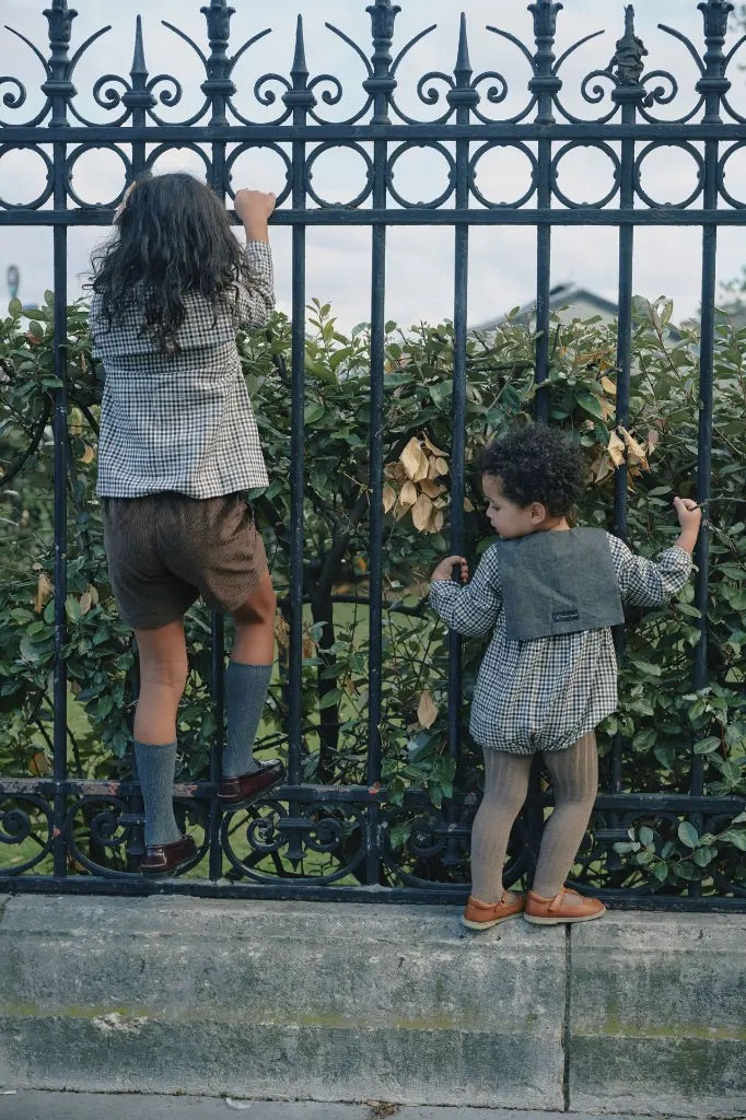 【オーダー会】 Romper BAC - gingham beige&gray [Maison Marelle](25AW Drop1) 【2025年12月中旬以降発送予定】