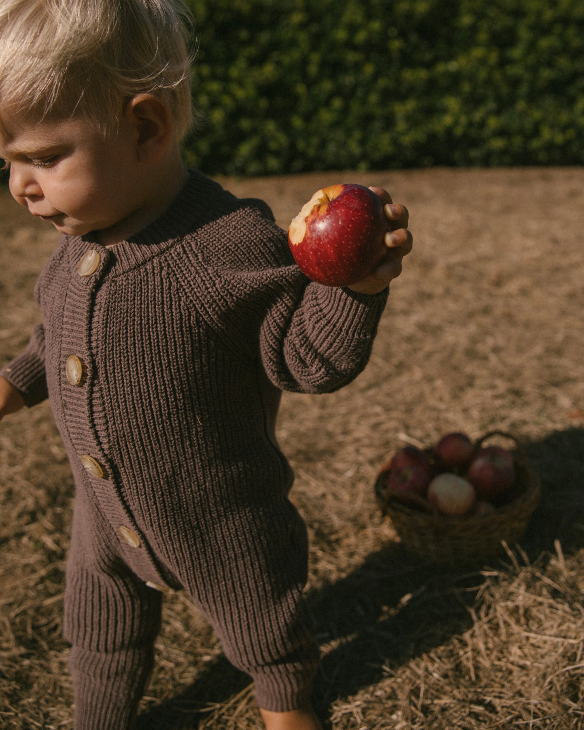 Button knit jumpsuit - Brown [EARTH THE ARCHIVE] (26AW)