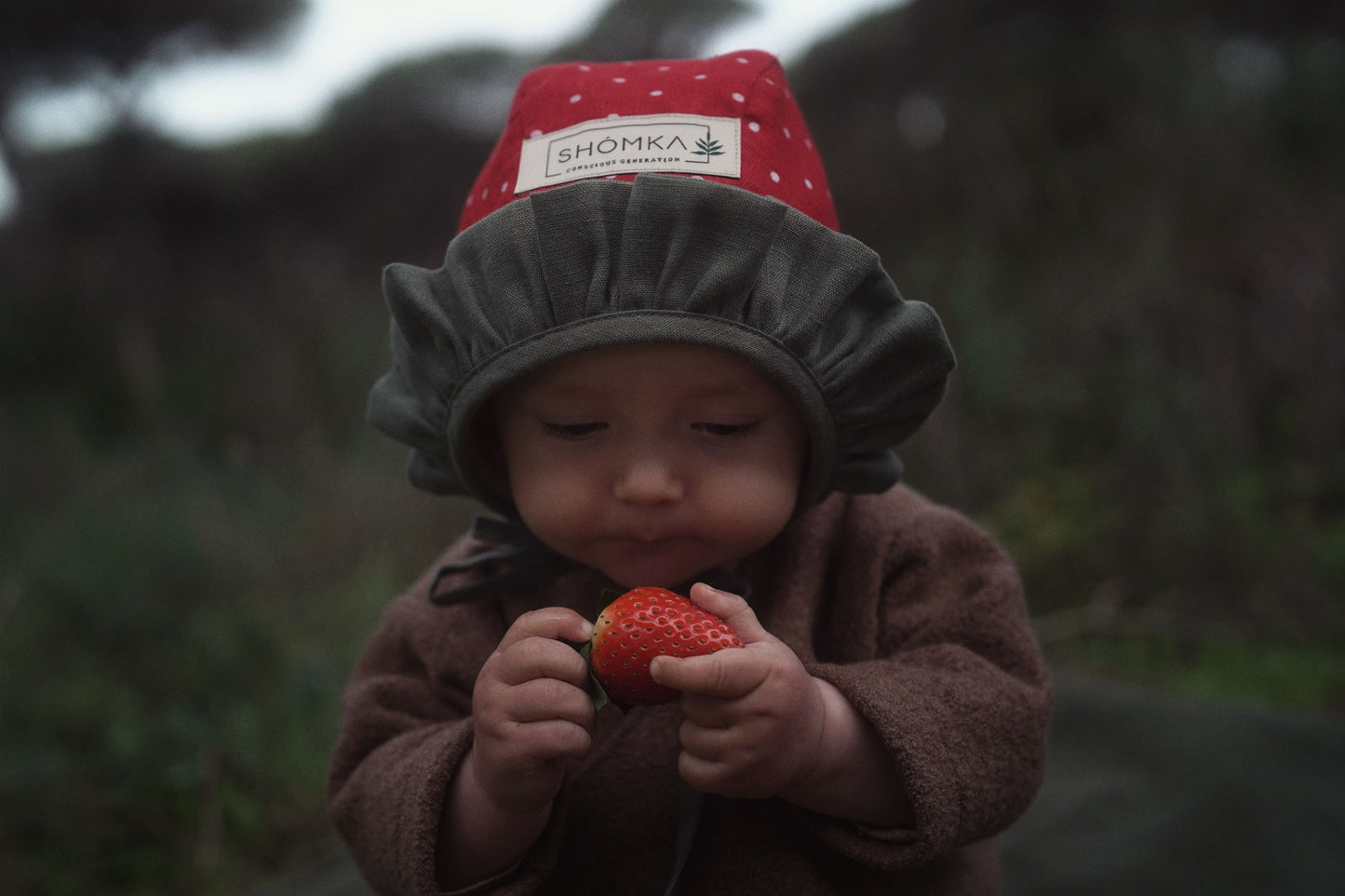【オーダー会】'STRAWBERRY' LINEN FRUITS BONNET [SHOMKA] 【2026年4月中旬以降順次発送】
