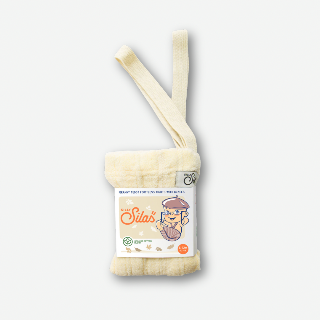 Granny Teddy Footless Tights With Braces - Lemon Icing [SILLY Silas (Heavenly Collection)]