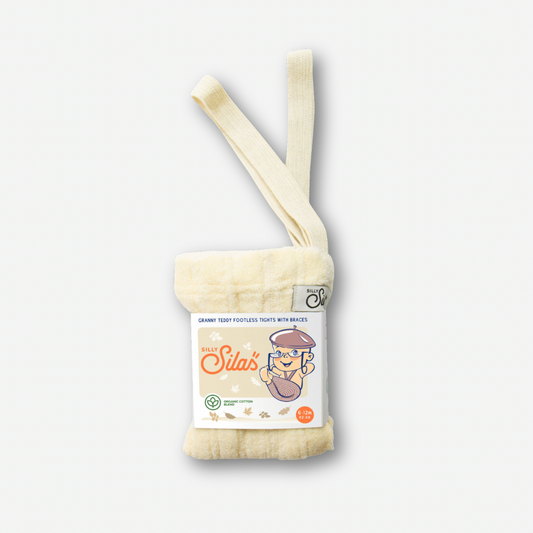 Granny Teddy Footless Tights With Braces - Lemon Icing [SILLY Silas (Heavenly Collection)]