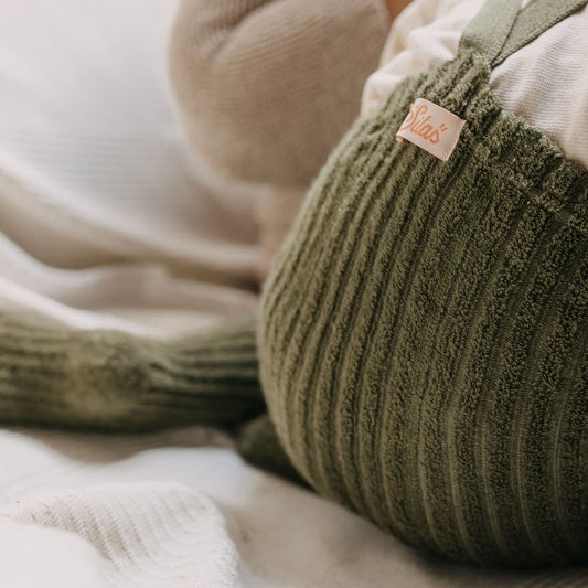 Granny Teddy Footed Tights With Braces - Olive [SILLY Silas]