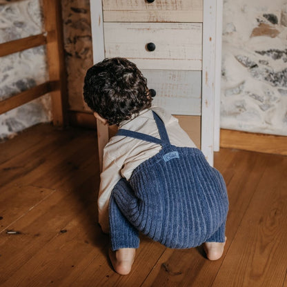 Granny Teddy Footless Tights With Braces - Steel Blue [SILLY Silas]