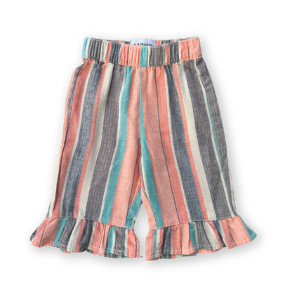 Summer Stripe Cotton Frill Pant - Summer Stripe