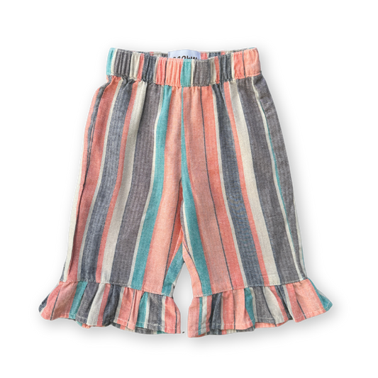 Summer Stripe Cotton Frill Pant - Summer Stripe
