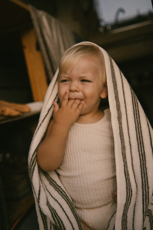 Organic bath towel - Green/Brown [EARTH THE ARCHIVE] (26AW)