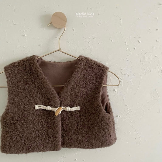 [aladin kids] boa casual vest / brown