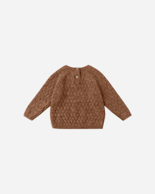 KNIT SWEATER - HEATHERED CEDAR [QUINCY MAE] (25AW) Drop1