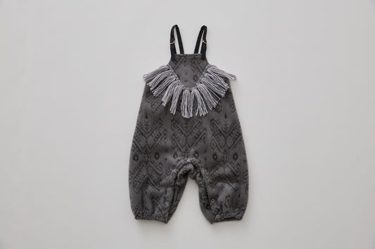 Snow Jacquard Rompers - Gray [eLfinFolk / エルフィンフォルク] (25AW•Drop2)【2025年9月中旬以降発送予定】