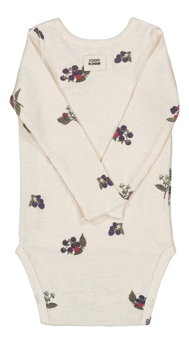 HOHO BODYSUIT - ECRU / BLACKBERRIES [STUDIO BOHEME] (25AW)