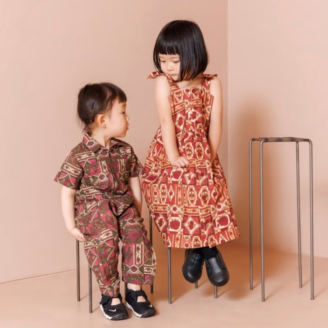 [&pal] tile pattern onepiece (green)