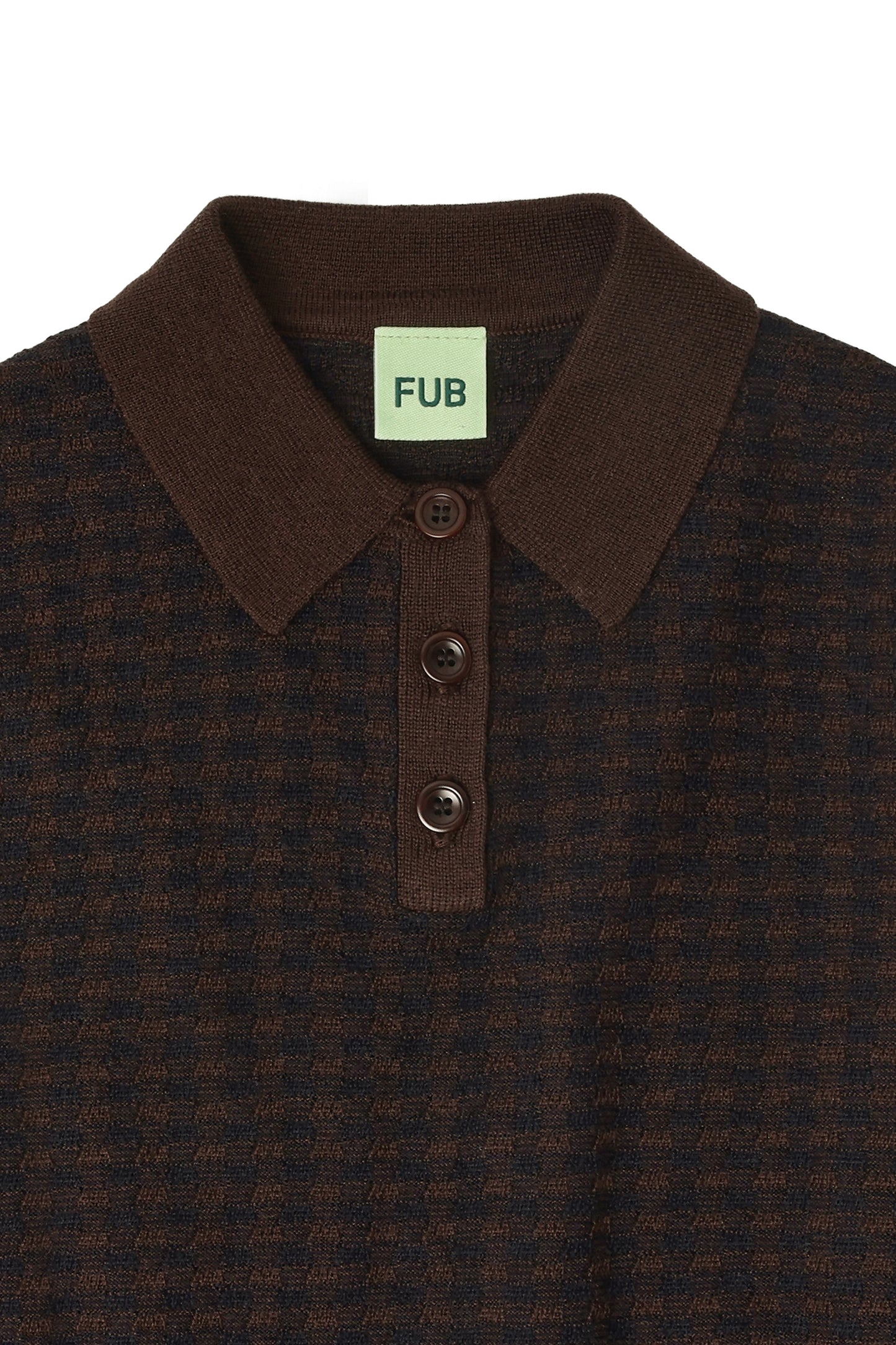 CHECKED POLO - MOCCA/DARK NAVY [FUB](25AW)