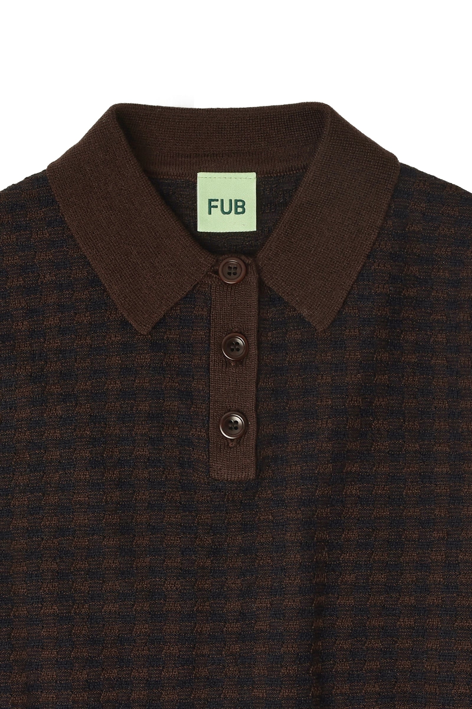 CHECKED POLO - MOCCA/DARK NAVY [FUB](25AW)