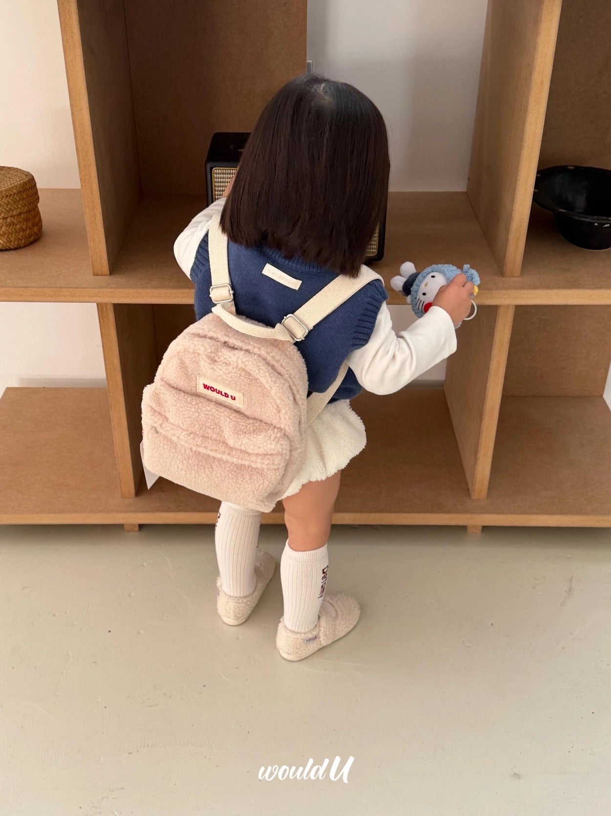 【オーダー会】Wouldu Teddy Back Pack - Cream Beige [wouldU]【2026年1月上旬以降順次お届け予定】