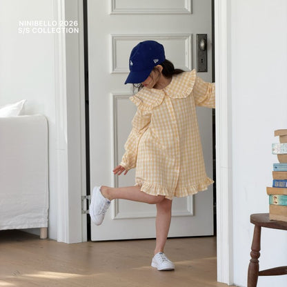 【予約販売】Shushu check one-piece [NINIBELLO] (26SS)【2026年2月下旬以降順次発送】