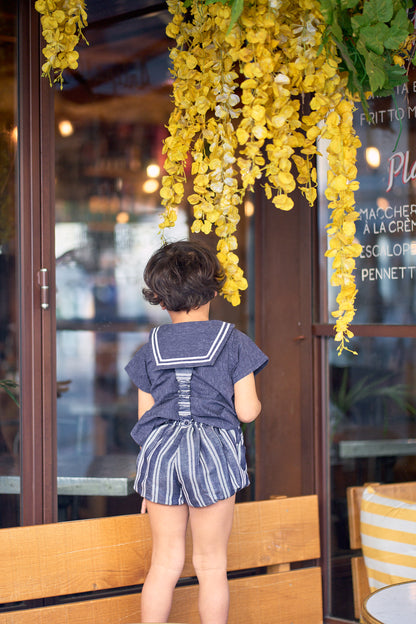 Blouse MAHON - navy blue [Maison Marelle] (26SS)