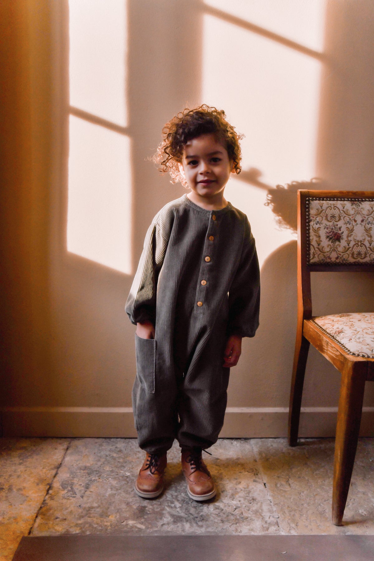 [STUDIO BOHEME] CORDUROY BIG PAPI JUMPSUIT / TURTLE GREEN