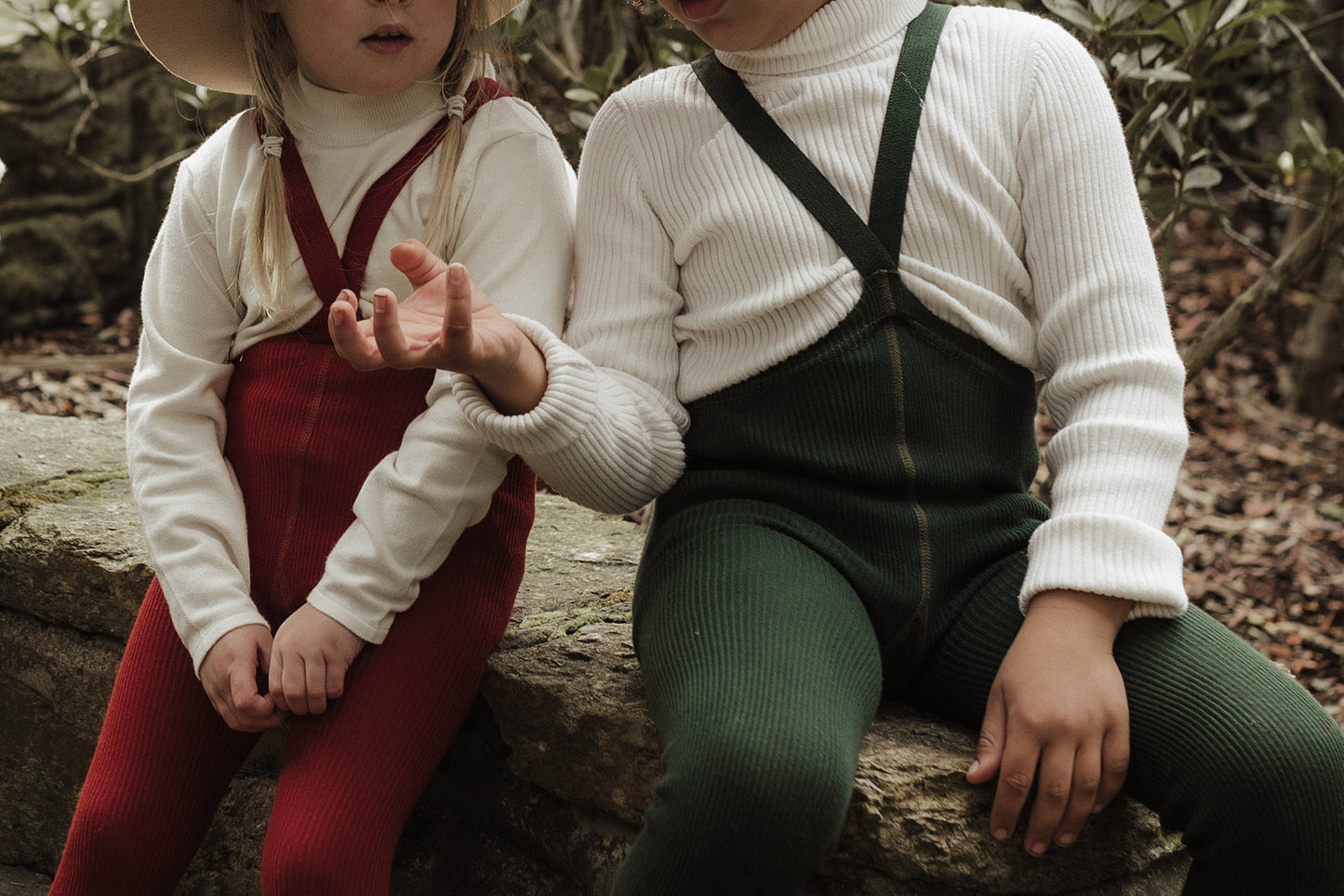 Retro Ribbed Footed Tights - Dark Forest Green [SILLY Silas]