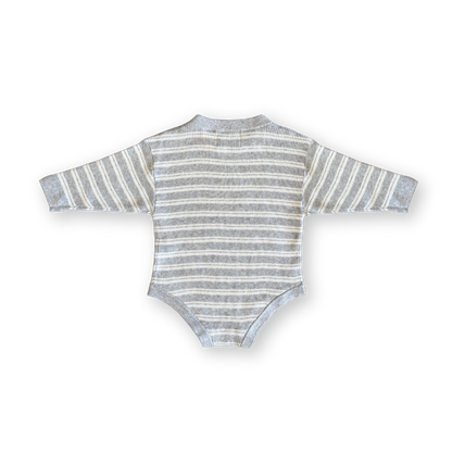 Ribbed Stripe Romper - Milk/Grey Marl [GROWN] (25SS)