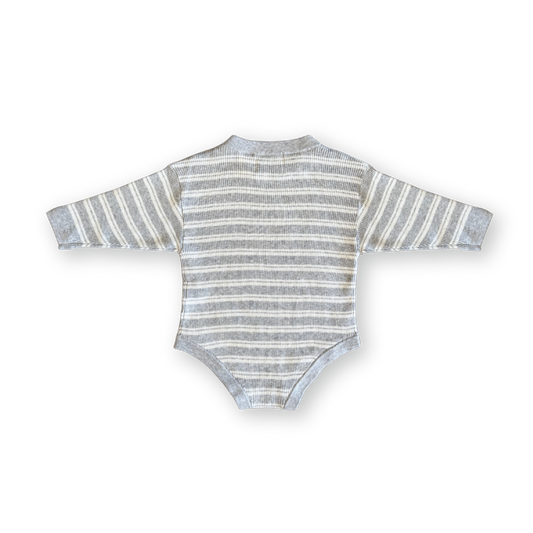 Ribbed Stripe Romper - Milk/Grey Marl [GROWN] (25SS)