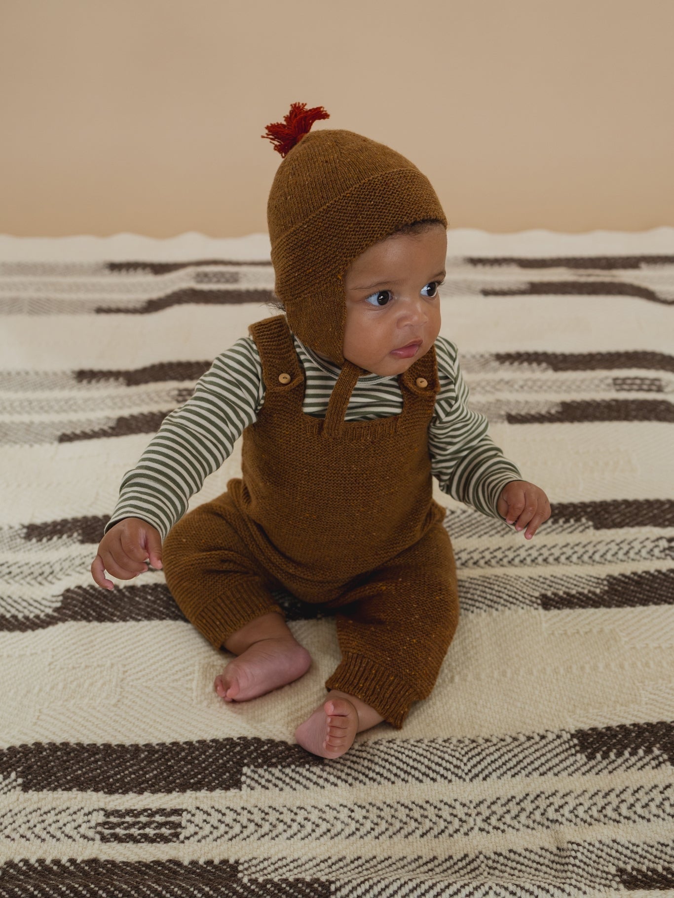 CHESTNUT CONTRAST TASSEL HAT [organic zoo] (25AW)