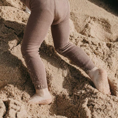 Retro Ribbed Footless Tights - Granola [SILLY Silas]