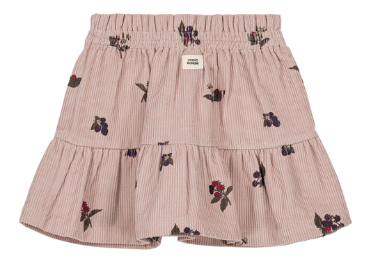 【予約販売】 SAMBA FRILL SKIRT CORDUROY - LIGHT MAUVE / BLACKBERRIES [STUDIO BOHEME] (25AW) 【2025年9月中旬以降入荷予定】