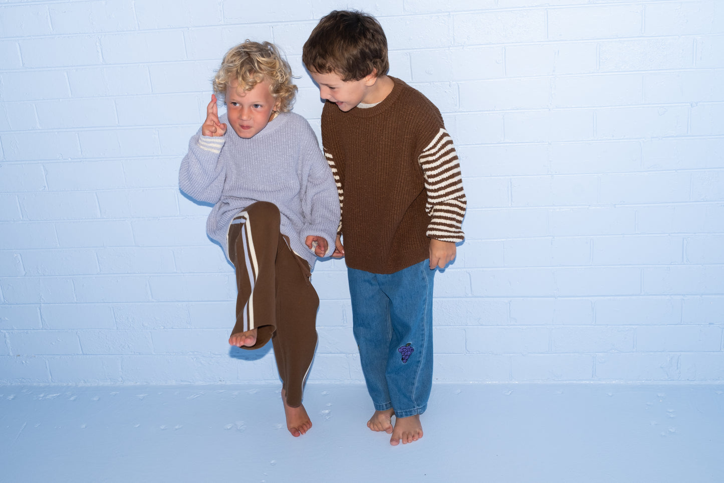 Organic Striped Milano Knit Pants - Espresso [GROWN] (26AW) drop2