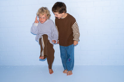 Organic Striped Milano Knit Pants - Espresso [GROWN] (26AW) drop2