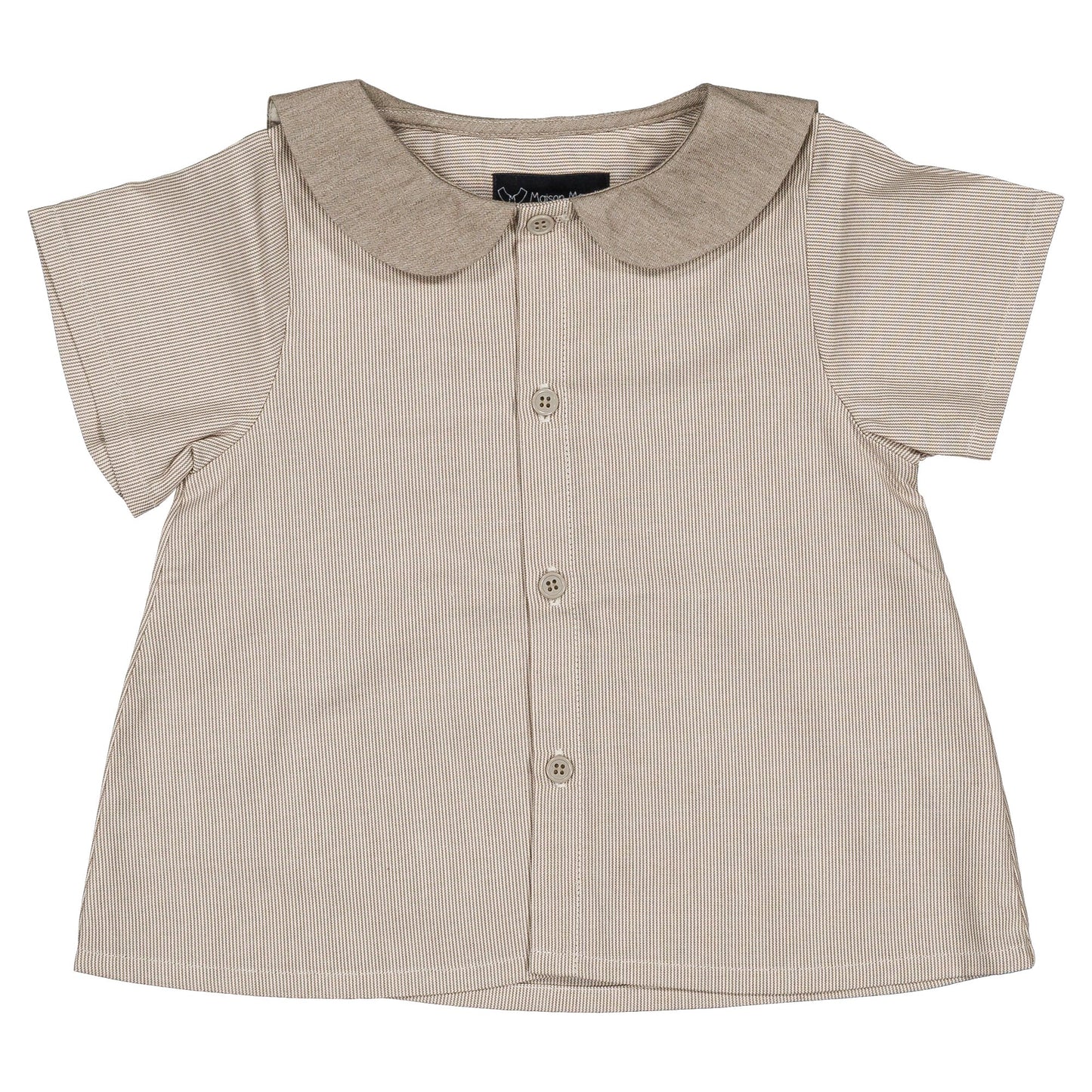Shirt MONCEAU - beige fine stripes [Maison Marelle](25SS DROP2)
