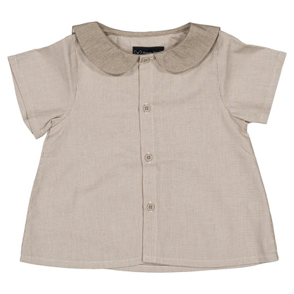 Shirt MONCEAU - beige fine stripes [Maison Marelle](25SS DROP2)