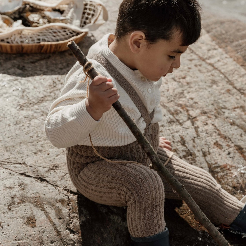 Granny Teddy Footed Tights With Braces - Oyster Gray [SILLY Silas]