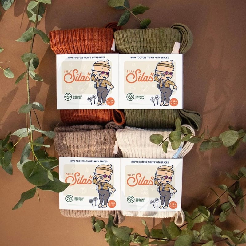 Hippy Footless Tights With Braces - Cream Blend [SILLY Silas]