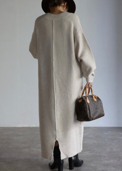 Deep V-neck Onepiece - Ivory