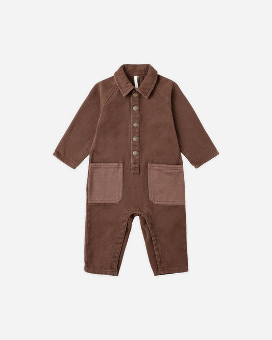 COLLARED BABY JUMPSUIT - BROWN [Rylee + Cru](25AW Drop2)