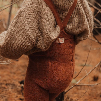 Retro Teddy Footless Tights With Braces - Cinnamon [SILLY Silas]