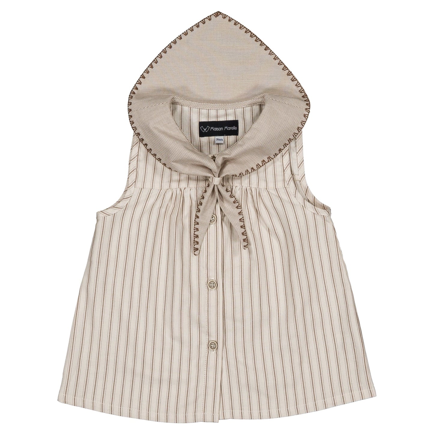 Blouse TRUDAINE - Beige large stripes [Maison Marelle](25SS DROP2)