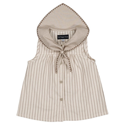 Blouse TRUDAINE - Beige large stripes [Maison Marelle](25SS DROP2)