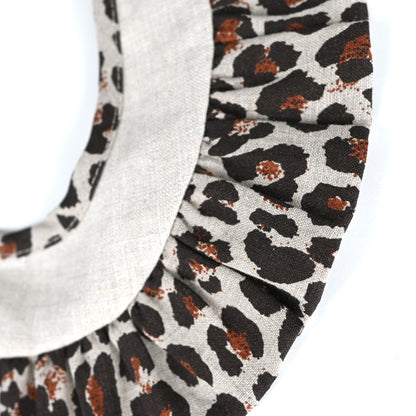 Linen Wavy Ruffle Collar - Leopard(neutral)