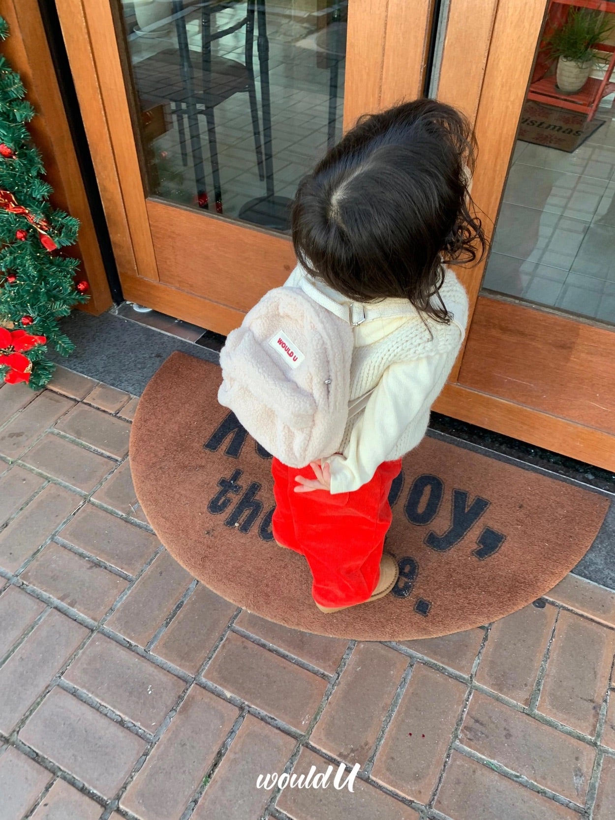 【オーダー会】Wouldu Teddy Back Pack - Cream Beige [wouldU]【2026年1月上旬以降順次お届け予定】