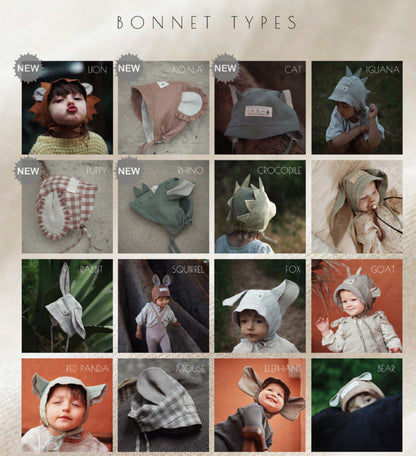 【オーダー会】[ASH generation] PUPPY BONNET (linen) 【2024年5月中旬以降順次発送】