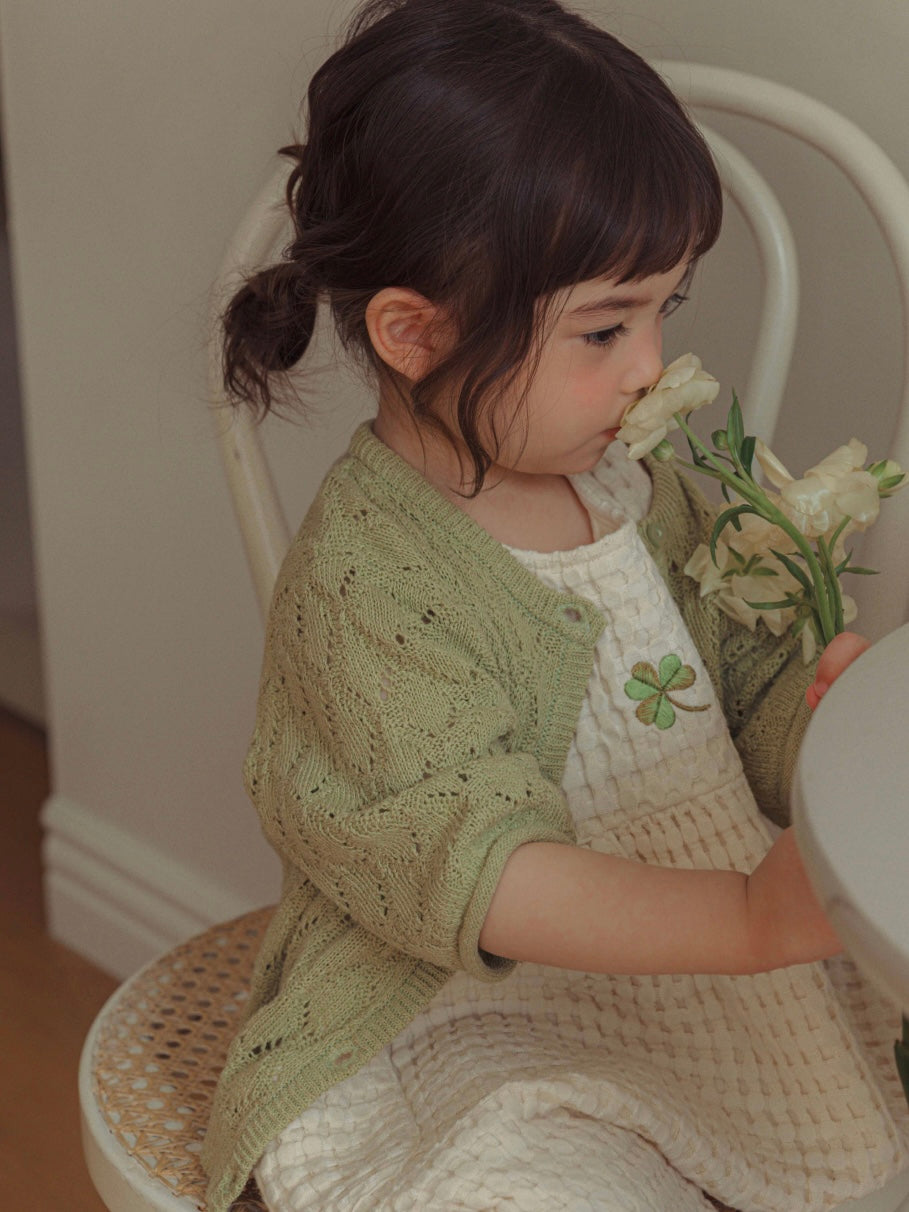 Leaf Breeze Knit Cardigan - Olive [Doucement] (26SS)